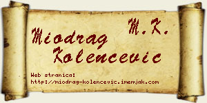 Miodrag Kolenčević vizit kartica